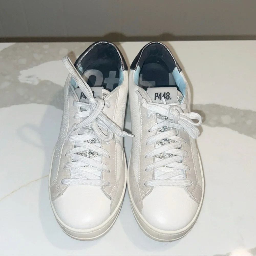 P448 Cream Leather Sneaker